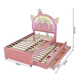 Acheter WISHDOR Lit gigogne 90x200 cm Lit avec rangement - Rose