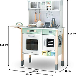 Cuisine Enfant Interactive en Bois 31*85*98 - Lave-Linge, Lave-Vaisselle, Tableau, Accessoires pas cher