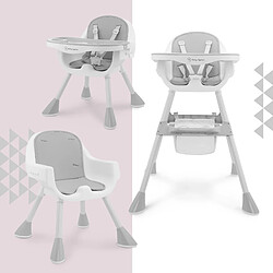 Avis Moby System Chaise Haute Bébé Réglable 2en1 - Magnolia - Gris - Plateau Double - Coussin Similicuir
