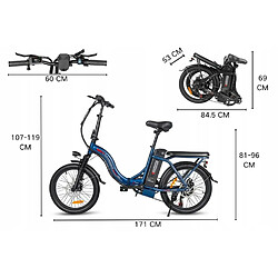 Vélo Électrique - samebike CY20 - Moteur 350W - Batterie 36V 13AH - Autonomie 60Km - SHIMANO 7 speed Homme/Femme VAE pas cher