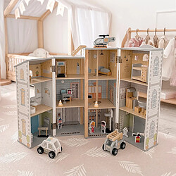 Mamabrum Jeu de construction caserne pompiers et police - Blanc