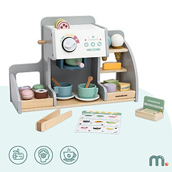 Mamabrum Marchande Bois Grande Glacière avec Tableau Magnétique, Machine à Café, +70 pièces
