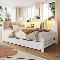 Avis OKWISH Lit gigogne 90x200 cm - Lit escamotable - Blanc