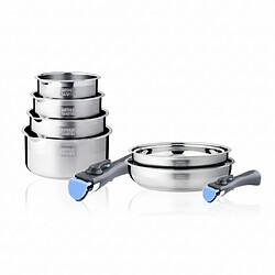 Set De 2 Poêles Cuisinox Malice 20 Et 24 Cm - Revêtement Céramique, Poignée Bois Amovible, Compatible Induction