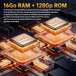 OUKITEL G3 Smartphone Incassable Android 14 - 6" - 16Go+128Go 6300mAh 13MP+5MP Dual SIM