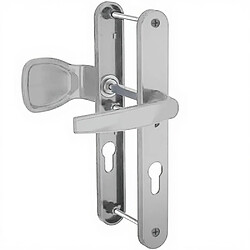 Paire de poignées étroite béquille et aileron aluminium Bricard Emetal 233 mm porte d entrée a cylindre