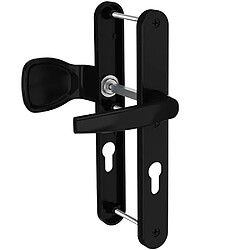 Paire de poignées étroite béquille et aileron aluminium Bricard Emetal 233 mm porte d entrée a cylindre