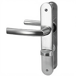 Paire de poignées de porte toilette plaques acier 234 mm Bricard verrou voyant condamnation