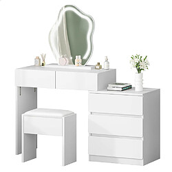 Alfordson Coiffeuse de chambre avec miroir - Blanc