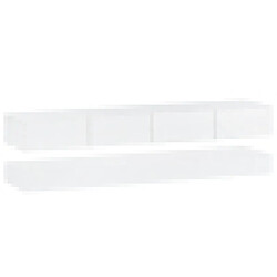 Dzmdip Meuble TV mural LED - Blanc