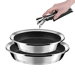 Cuisinox Ycône - 2 poêles avec revêtement céramique 24/28 cm et 1 poignée