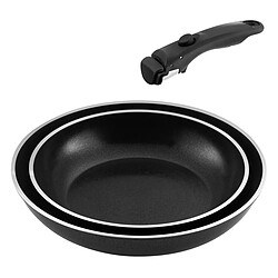 Cuisinox Arom - Série 2 poêles 22 et 26 cm avec poignée amovible