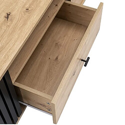 Dzmdip Meuble TV design - bois et noir