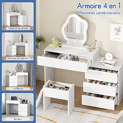 Alfordson Coiffeuse de chambre avec miroir - Blanc