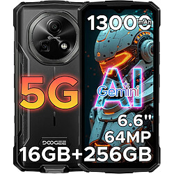DOOGEE Fire 7 Téléphone Portable Incassable 5G Android 15 - 6.6" -13000mAh 16Go(4+12)+256Go 64MP