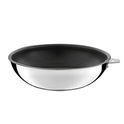 Cuisinox Malice - Wok 28 cm avec revêtement céramique, couvercle et poignée noire