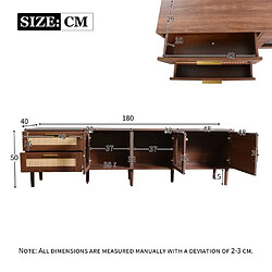 Dzmdip Meuble TV rétro LED - Brun