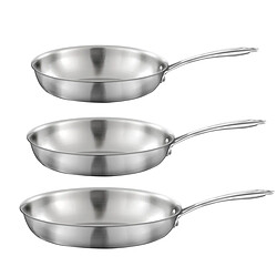 Cuisinox Gourmet - Lot de 3 poêles inox 24-28-32cm