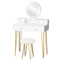 Alfordson Coiffeuse de chambre avec tabouret - Blanc