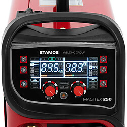 Helloshop26 Poste à souder professionnel mig mag 250 A facteur de marche 60% TIG LIFTARC MMA flux acier au carbone rouge 14_0009679