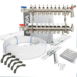 Hora Kit Collecteur plancher chauffant hydraulique nourrice et tube PER
