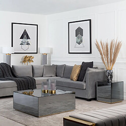 Homy France Table Basse LUXUS – 90x90x50 cm – Effet Miroir Élégant