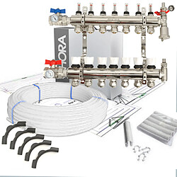 Hora Kit Collecteur plancher chauffant hydraulique nourrice et tube PER