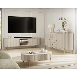 Bestmobilier Buffet bas Jaime - Beige pas cher