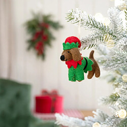 Acheter Décoration Noël teckel lutin - Vert