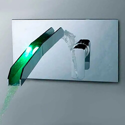 Autres Temps Robinet cascade LED Mitigeur murale pour lavabo ou baignoire lumineux chromé