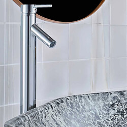 Autres Temps Robinet mitigeur a long bec chromé pour lavabo haut