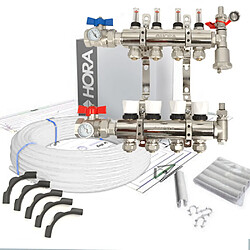Hora Kit Collecteur plancher chauffant hydraulique nourrice et tube PER