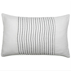 Linnea Housse de coussin mousseline de coton 40x60 cm IMANI blanc neige
