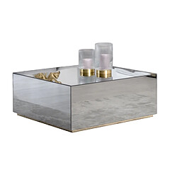 Homy France Table Basse LUXUS – 90x90x50 cm – Effet Miroir Élégant