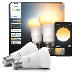 Pack de 2 Ampoules connectées Philips Hue E27 ambiance Blanc 