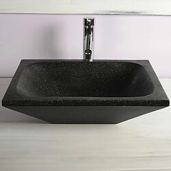 Autres Temps Vasque à poser rectangulaire noire en Terrazzo pour salle de bain design