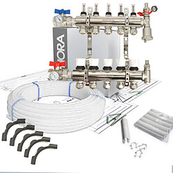Hora Kit Collecteur plancher chauffant hydraulique nourrice et tube PER