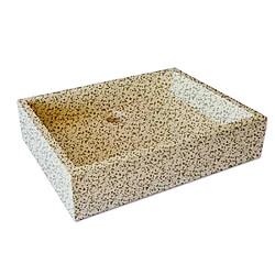 Autres Temps Vasque à poser timbre crème moucheté carrée en Terrazzo pour salle de bain