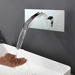 Autres Temps Robinet cascade LED Mitigeur murale pour lavabo ou baignoire lumineux chromé