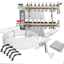 Hora Kit Collecteur plancher chauffant hydraulique nourrice et tube PER