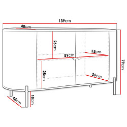 Bestmobilier Buffet bas Jaime - Beige pas cher