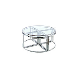 Homy France Table basse ELVE chrome Transparent 90x45 cm