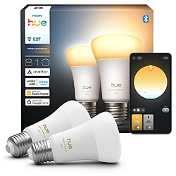 Pack de 2 ampoules connectées Philips Hue HWA 9,5 W E27 Blanc