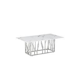 Homy france Table basse Portofino - Marbré blanc