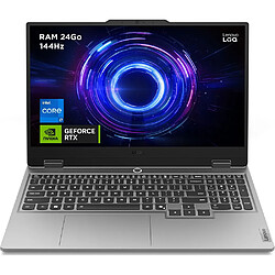 PC portable Lenovo gaming LOQ 15IRX10 15,6 Full HD 144 Hz Intel Core i7 24 Go RAM 1 To SSD Nvidia GeForce RTX 5060 Gris luna