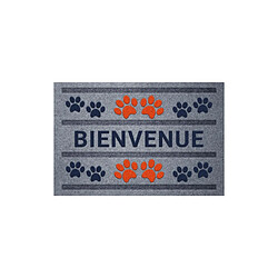 I.D. Mat  TAPIS FLOCKE ESTAMPE PATTES 40X60 IDMAT - FLOCKEST4060BIE