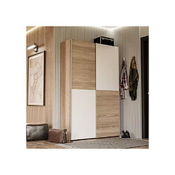 Armoire 2 portes coulissantes - Blanc mat