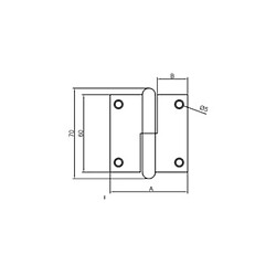 Paumelle male droite 60 x 38 mm pour persiennes 4 vantaux zingué JARDINIER MASSARD J1204D2