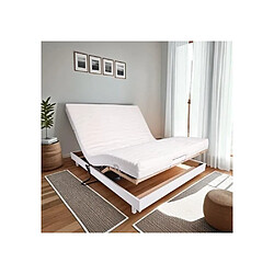 WEBED Ensemble relaxation matelas + sommier électrique 140x190 - Mousse - Ferme - TALCA Fabrication française