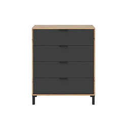 Calicosy Commode 4 tiroirs industriel - Noir